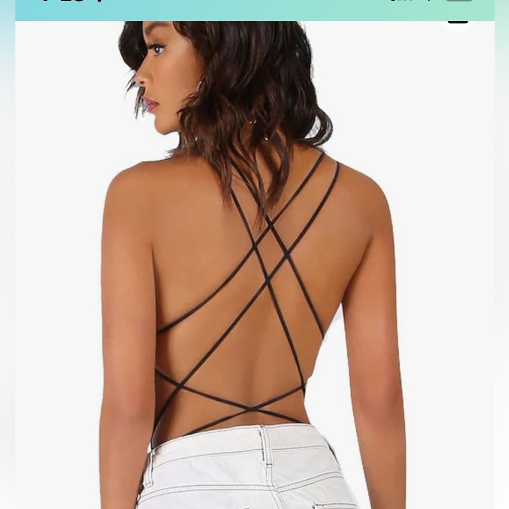 Black strapy back bodysuit